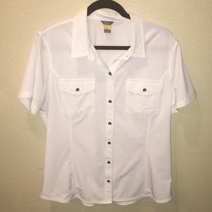 Eddie Bauer button down white t shirt blouse